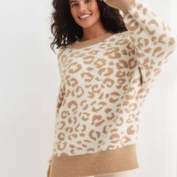 BNWT - Aerie Leopard Buttercream Sweater Small - Picture 3 of 3